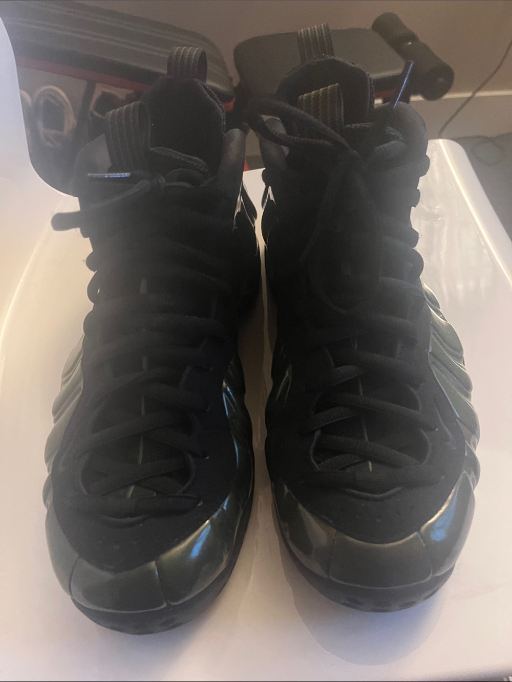Men's Black Foamposite-Style High-Top Sneakers